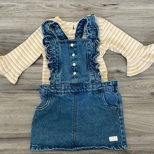 Girls Retro Jean Skirt outfit